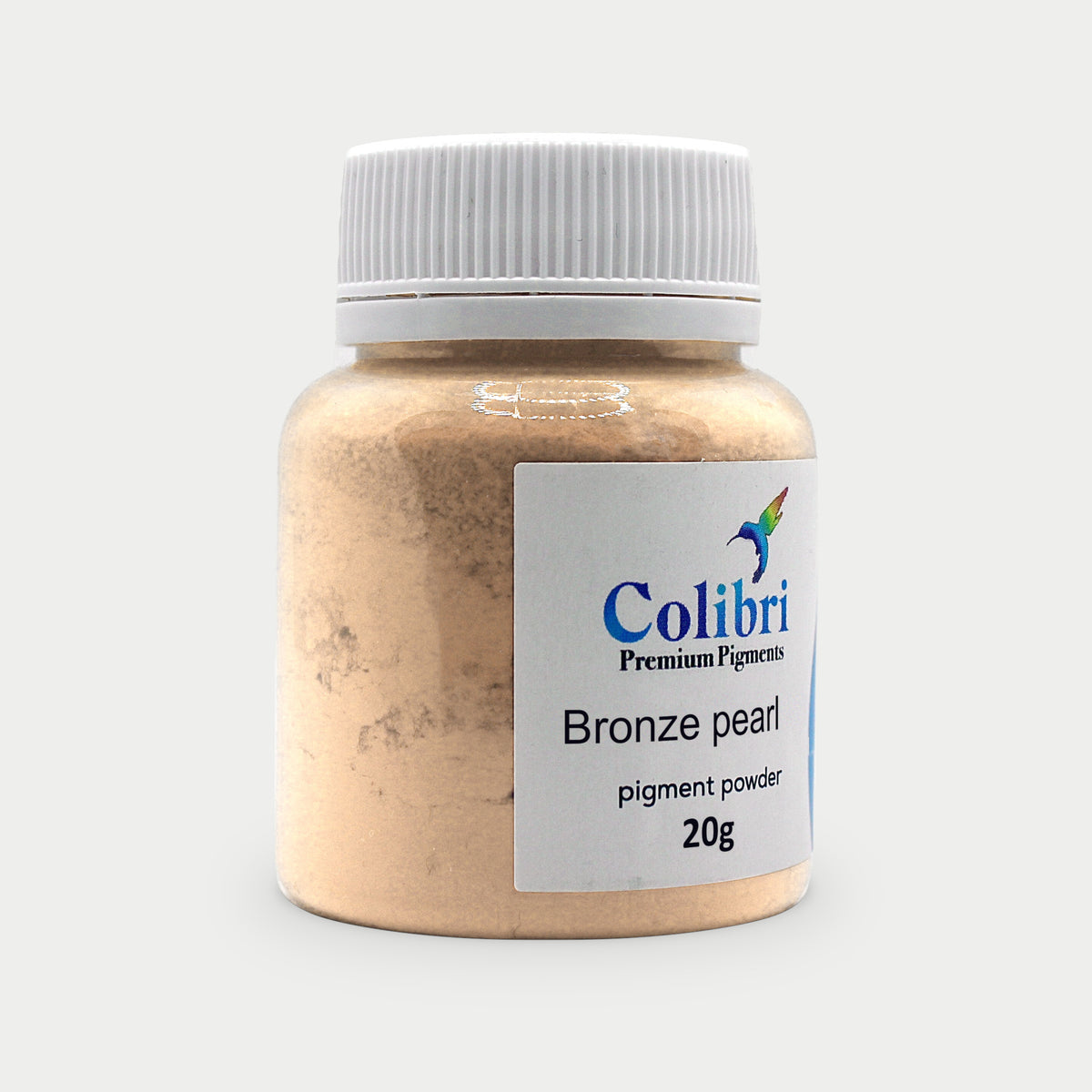 Bronze pearl pigment powder in a Colibri jar