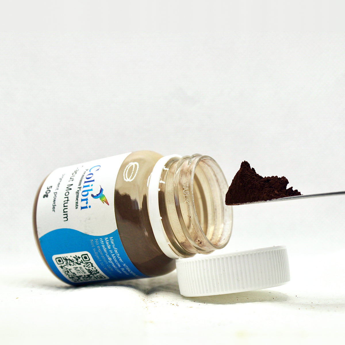 Caput mortuum pigment powder, open jar