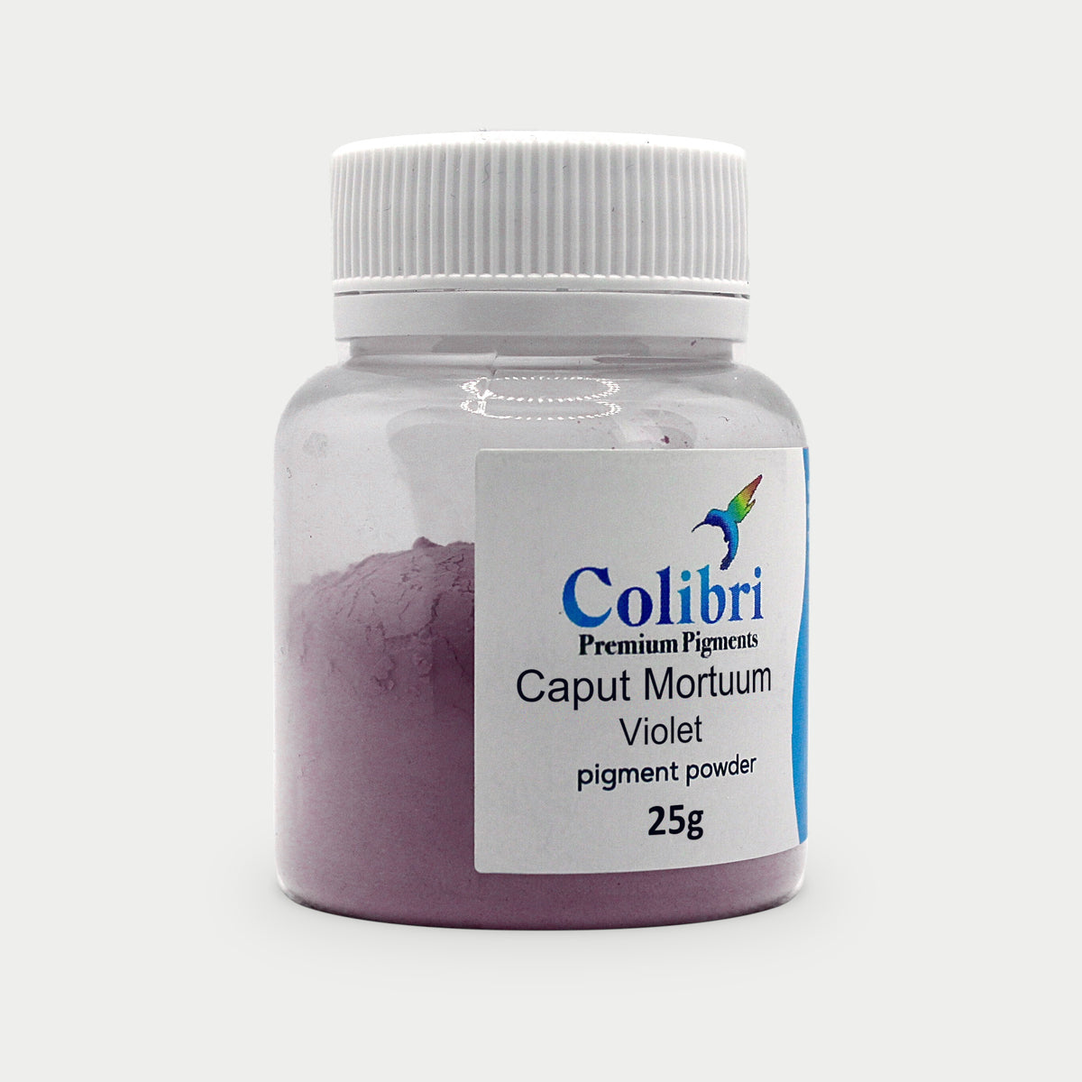 Caput Mortuum Violet pigment powder in a Colibri jar