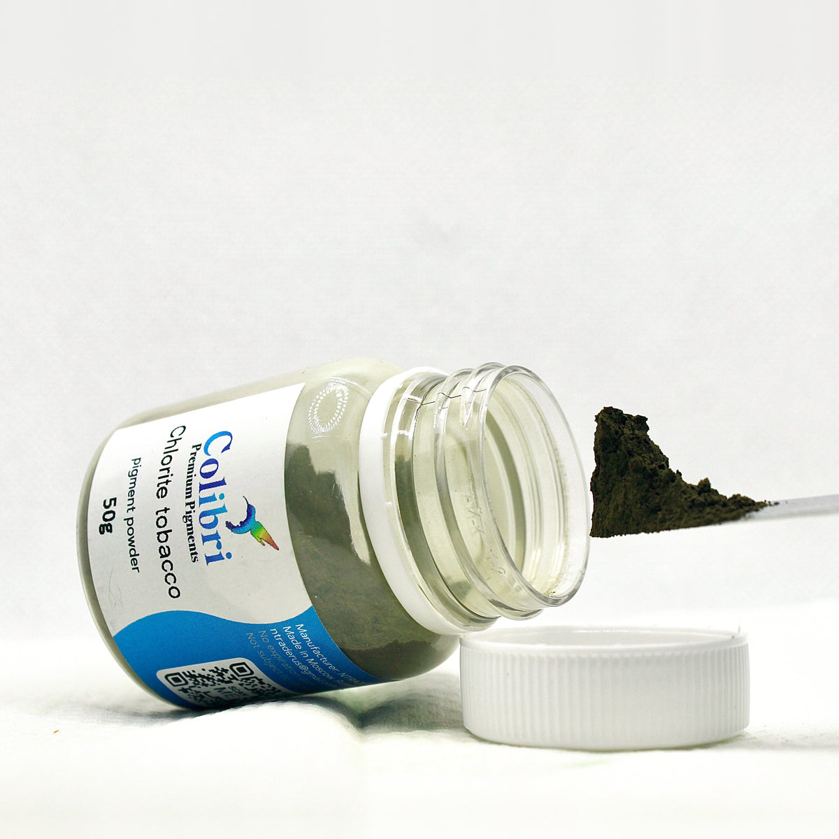 Chlorite tobacco pigment powder, open jar