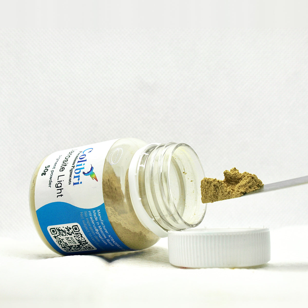 Jarosite light pigment powder, open jar