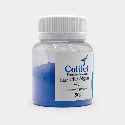 Lazurite Afgan First class pigment powder in a Colibri jar