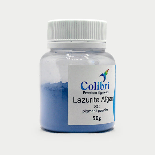 Lazurite Afgan Second class pigment powder in a Colibri jar