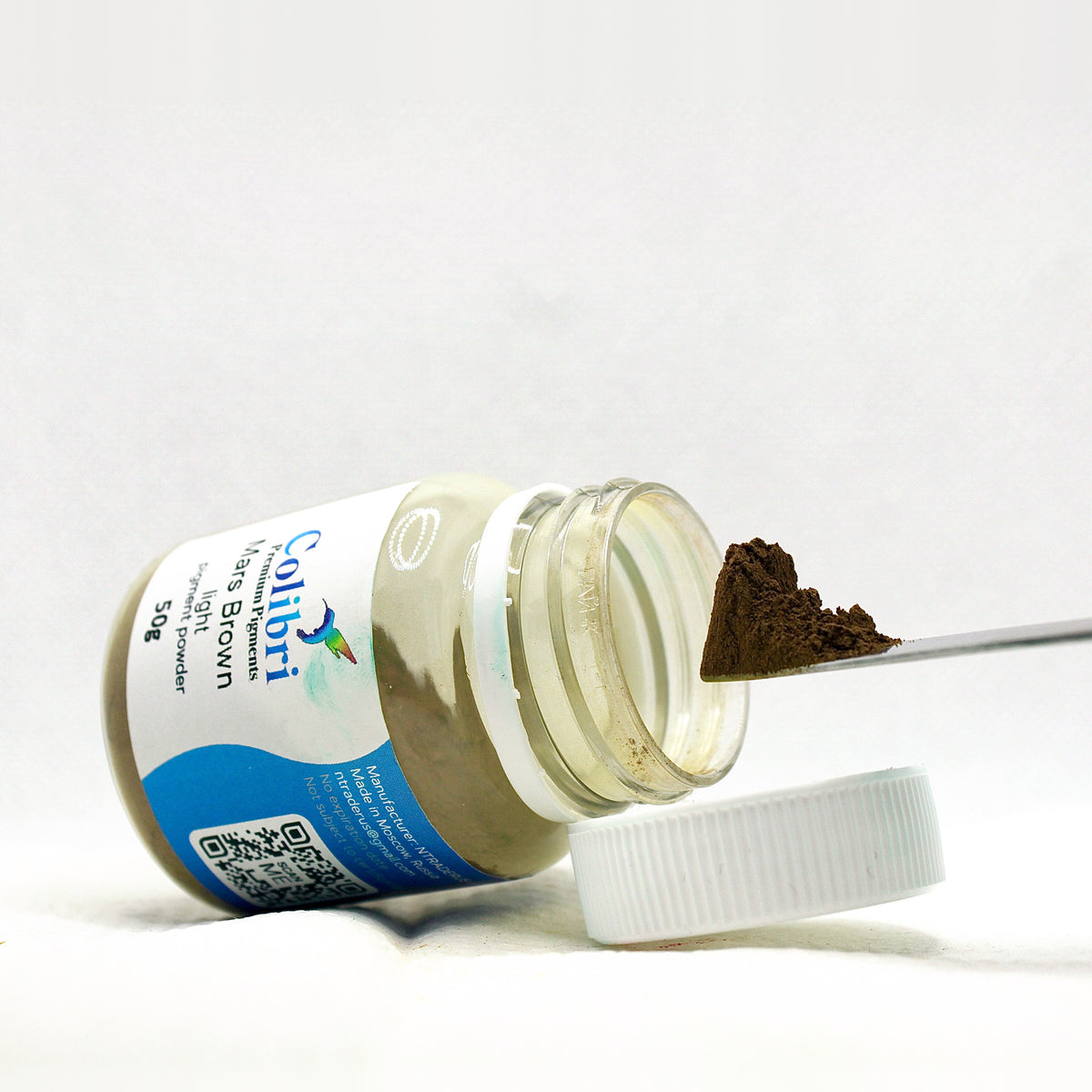 Mars brown light pigment powder, open jar